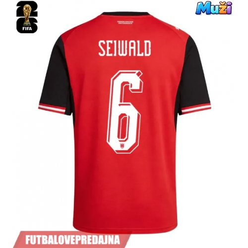 Lacne Muži Futbalové dres Rakúsko Nicolas Seiwald #6 MS 2026 Krátky Rukáv - Domáci